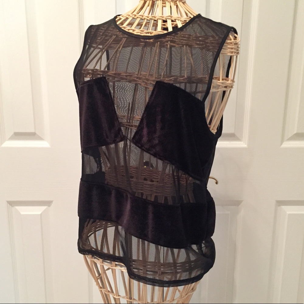 🖤 Sheer black + velvet Urban Outfitters top 🖤